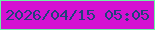 文字の大きさ：3、枠の色：6cf3a4、背景の色：d411d2、文字の色：21427b 無料ブログパーツのブログ時計