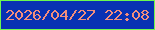 文字の大きさ：5、枠の色：6cf84f、背景の色：0831b3、文字の色：f48e7c 無料ブログパーツのブログ時計