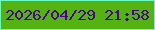 文字の大きさ：1、枠の色：6cfbbf、背景の色：55b311、文字の色：49058a 無料ブログパーツのブログ時計