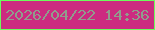 文字の大きさ：4、枠の色：6cfc5c、背景の色：cc2b80、文字の色：909d8c 無料ブログパーツのブログ時計