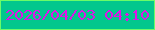 文字の大きさ：5、枠の色：6cfc68、背景の色：03c78d、文字の色：dd15e6 無料ブログパーツのブログ時計