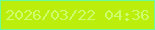 文字の大きさ：4、枠の色：6cfc9c、背景の色：bbee0a、文字の色：cdfd6d 無料ブログパーツのブログ時計