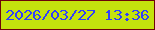 文字の大きさ：5、枠の色：6d0308、背景の色：c4e20d、文字の色：303ffb 無料ブログパーツのブログ時計