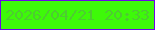 文字の大きさ：4、枠の色：6d05e8、背景の色：3ef909、文字の色：4dcc31 無料ブログパーツのブログ時計
