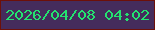 文字の大きさ：2、枠の色：6d1009、背景の色：452c5c、文字の色：24e270 無料ブログパーツのブログ時計