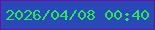 文字の大きさ：3、枠の色：6d109d、背景の色：2949b9、文字の色：2ae559 無料ブログパーツのブログ時計