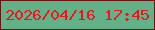 文字の大きさ：5、枠の色：6d120f、背景の色：62b188、文字の色：f0151c 無料ブログパーツのブログ時計