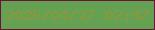 文字の大きさ：3、枠の色：6d1339、背景の色：65a152、文字の色：8e973b 無料ブログパーツのブログ時計