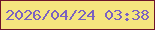 文字の大きさ：1、枠の色：6d142a、背景の色：f5e57f、文字の色：7b62c0 無料ブログパーツのブログ時計