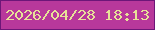 文字の大きさ：1、枠の色：6d1678、背景の色：b8389b、文字の色：e7e298 無料ブログパーツのブログ時計