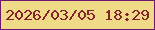 文字の大きさ：5、枠の色：6d186e、背景の色：eeda87、文字の色：83212c 無料ブログパーツのブログ時計