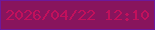 文字の大きさ：1、枠の色：6d189c、背景の色：88145d、文字の色：c2105c 無料ブログパーツのブログ時計