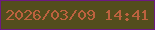 文字の大きさ：2、枠の色：6d1982、背景の色：534d1d、文字の色：bc623f 無料ブログパーツのブログ時計