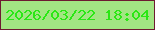 文字の大きさ：3、枠の色：6d1b31、背景の色：a2e583、文字の色：2ae715 無料ブログパーツのブログ時計