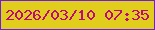文字の大きさ：5、枠の色：6d1be5、背景の色：e1cd1b、文字の色：bd097c 無料ブログパーツのブログ時計