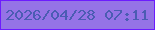 文字の大きさ：3、枠の色：6d1bfe、背景の色：9573e6、文字の色：4b5cb3 無料ブログパーツのブログ時計