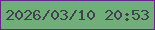 文字の大きさ：4、枠の色：6d208f、背景の色：70af78、文字の色：443f53 無料ブログパーツのブログ時計