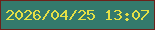 文字の大きさ：1、枠の色：6d211a、背景の色：347a6c、文字の色：e5e046 無料ブログパーツのブログ時計