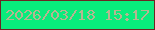 文字の大きさ：1、枠の色：6d2522、背景の色：09ec7c、文字の色：b6b590 無料ブログパーツのブログ時計