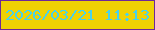 文字の大きさ：2、枠の色：6d2999、背景の色：efd203、文字の色：49d1ea 無料ブログパーツのブログ時計