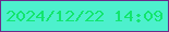 文字の大きさ：2、枠の色：6d2a8a、背景の色：4df0cd、文字の色：12e56e 無料ブログパーツのブログ時計
