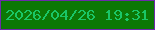 文字の大きさ：5、枠の色：6d2aab、背景の色：0c7805、文字の色：1ac667 無料ブログパーツのブログ時計