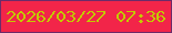 文字の大きさ：4、枠の色：6d2b69、背景の色：f22549、文字の色：c3c901 無料ブログパーツのブログ時計