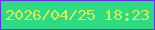 文字の大きさ：1、枠の色：6d2bf1、背景の色：2ddc82、文字の色：dcee56 無料ブログパーツのブログ時計