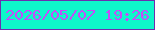 文字の大きさ：4、枠の色：6d2eaf、背景の色：0ff7ca、文字の色：c54cf9 無料ブログパーツのブログ時計