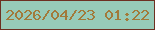 文字の大きさ：1、枠の色：6d3021、背景の色：97cbb8、文字の色：a27a3a 無料ブログパーツのブログ時計