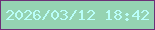 文字の大きさ：4、枠の色：6d3077、背景の色：95d3b2、文字の色：b9fef9 無料ブログパーツのブログ時計