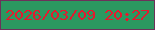 文字の大きさ：1、枠の色：6d315a、背景の色：2b9860、文字の色：e5192e 無料ブログパーツのブログ時計