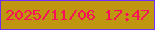 文字の大きさ：1、枠の色：6d32fb、背景の色：c09611、文字の色：fc0e58 無料ブログパーツのブログ時計