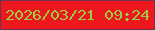 文字の大きさ：1、枠の色：6d3356、背景の色：ee171d、文字の色：9cca42 無料ブログパーツのブログ時計