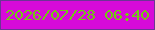 文字の大きさ：5、枠の色：6d3495、背景の色：d70ad9、文字の色：72c912 無料ブログパーツのブログ時計