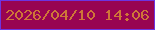 文字の大きさ：2、枠の色：6d34e0、背景の色：980451、文字の色：ce7638 無料ブログパーツのブログ時計