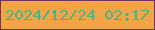 文字の大きさ：1、枠の色：6d3560、背景の色：f2a446、文字の色：4eb287 無料ブログパーツのブログ時計
