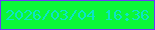 文字の大きさ：1、枠の色：6d38f8、背景の色：0bf738、文字の色：0ce3c8 無料ブログパーツのブログ時計