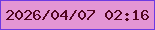 文字の大きさ：4、枠の色：6d39e2、背景の色：e495d4、文字の色：51051f 無料ブログパーツのブログ時計