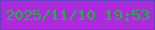 文字の大きさ：5、枠の色：6d3ac6、背景の色：ac29dc、文字の色：14be30 無料ブログパーツのブログ時計