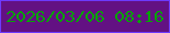 文字の大きさ：5、枠の色：6d3afe、背景の色：631183、文字の色：07a306 無料ブログパーツのブログ時計
