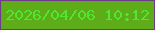 文字の大きさ：5、枠の色：6d3b8a、背景の色：5eac19、文字の色：51e630 無料ブログパーツのブログ時計