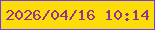 文字の大きさ：3、枠の色：6d3bf2、背景の色：fddd08、文字の色：95318f 無料ブログパーツのブログ時計