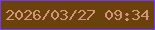 文字の大きさ：3、枠の色：6d3cfa、背景の色：6b420b、文字の色：d2957c 無料ブログパーツのブログ時計