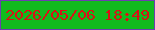 文字の大きさ：5、枠の色：6d3eb0、背景の色：12ba1e、文字の色：db1115 無料ブログパーツのブログ時計