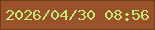 文字の大きさ：3、枠の色：6d410e、背景の色：9c512d、文字の色：bee86f 無料ブログパーツのブログ時計