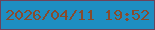 文字の大きさ：3、枠の色：6d425a、背景の色：1e8ec2、文字の色：884b2d 無料ブログパーツのブログ時計