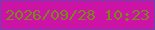 文字の大きさ：5、枠の色：6d43b0、背景の色：cc13a5、文字の色：7b871a 無料ブログパーツのブログ時計