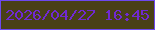文字の大きさ：5、枠の色：6d48ef、背景の色：494017、文字の色：7029d2 無料ブログパーツのブログ時計
