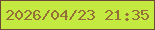 文字の大きさ：1、枠の色：6d4a37、背景の色：c4e940、文字の色：956f38 無料ブログパーツのブログ時計